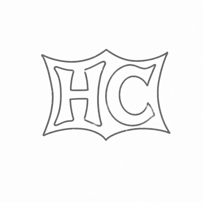 Mark reading The two letters four-pointed, inward-curved cartouche in the source orientation, central top and bottom points retained; line reconstruction