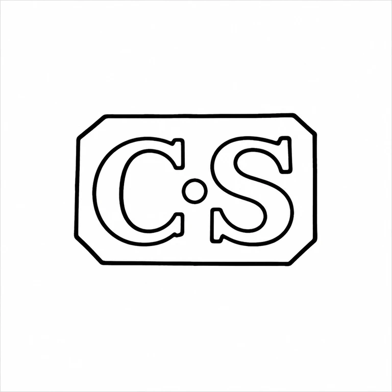 Charles Shipway: C, point and S remain in order inside the visible clipped-corner rectangular cartouche; line reconstruction.