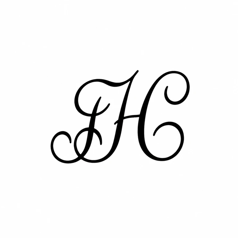 John Harris: Two interlaced script initials and sweeping loops retained. line reconstruction.