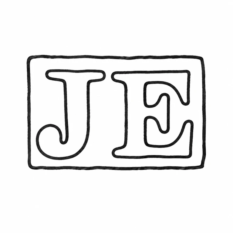 James Edwards II: Two large source-visible initials are retained left-to-right inside the same shallow rectangular punch. line reconstruction.