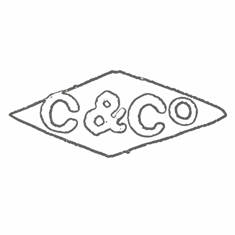 Mark reading The pointed diamond cartouche, two initial forms, connector, and final round form preserve the photographed sequence; line reconstruction
