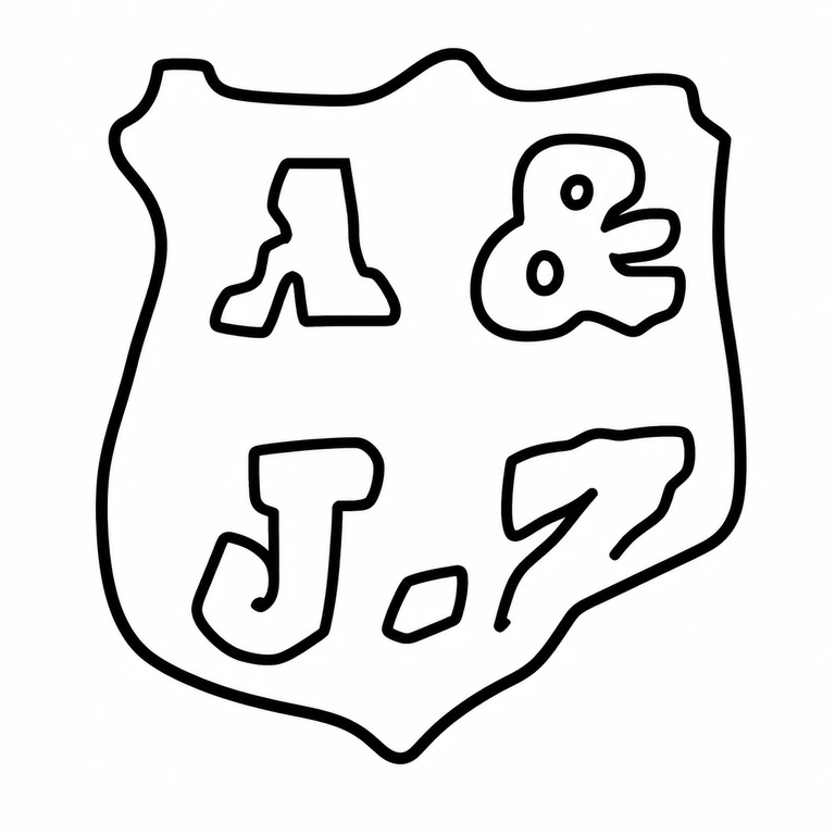 A & J Zimmerman Ltd (Arthur & John Zimmerman): The irregular shield, top pair and lower pair of visible characters retain the source's two-row arrangement. line reconstruction.