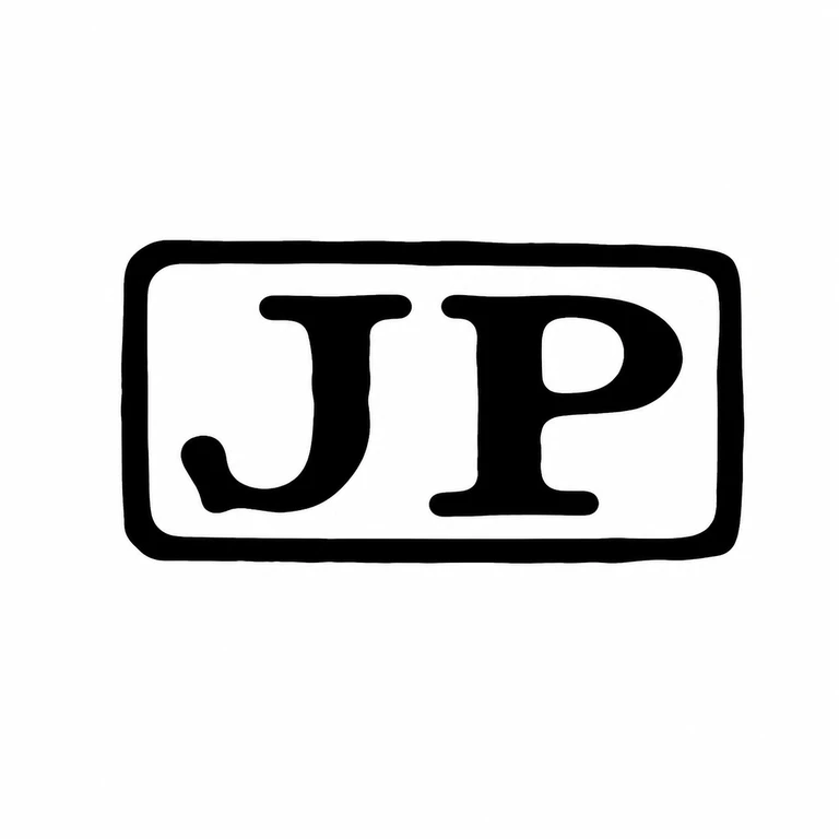 Mark reading The two initials and their enclosing rounded rectangular punch are retained in the visible left-to-right order; line reconstruction