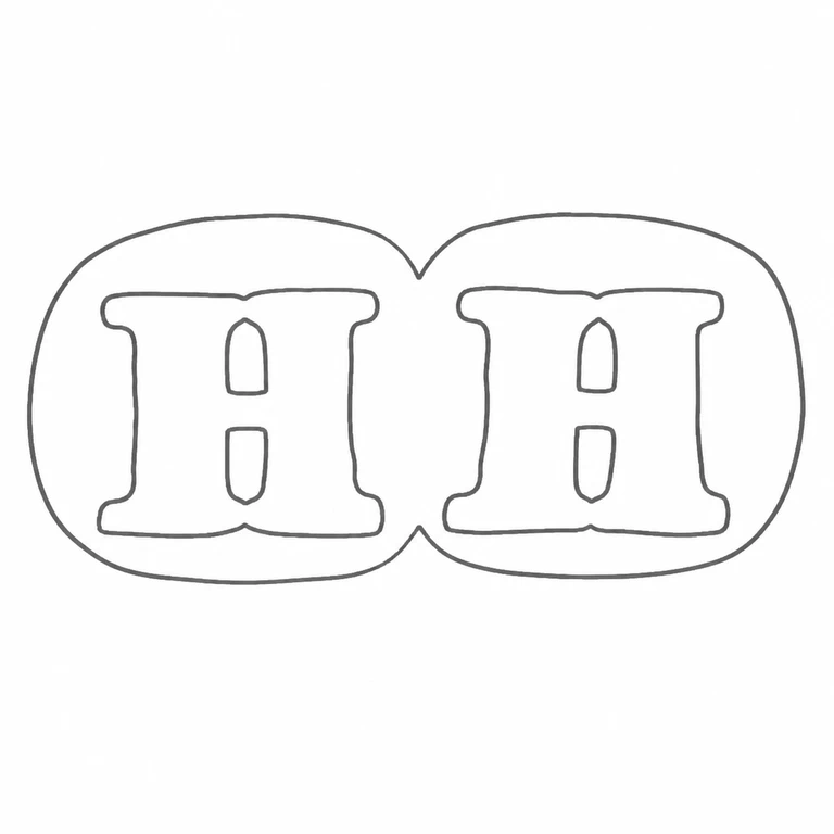 Henry Holland (of Holland, Aldwinckle & Slater): Paired H letters joined two-lobed enclosing punch are retained in left-to-right order; line reconstruction.