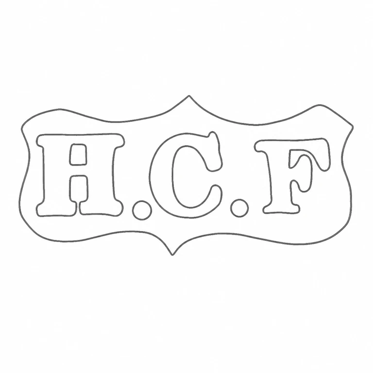 Henry Charles Freeman: H stop C stop F lobed enclosing outline match the source reading and arrangement; line reconstruction.