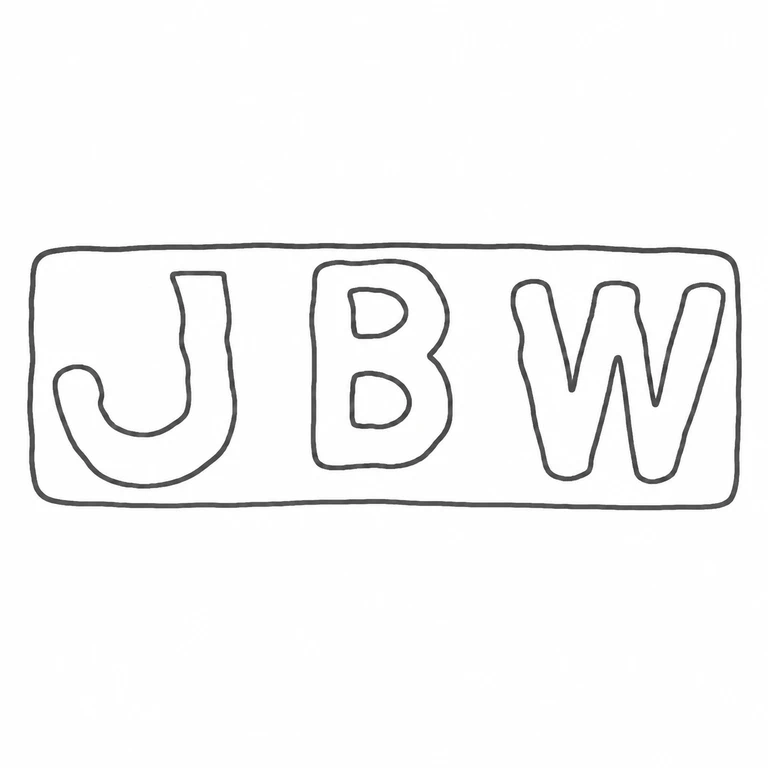 James Brent Ward: The three large upright letterforms remain in the photographed left-to-right order within one long rounded rectangular punch. Their distinct hooked, two-lobed, and double-v forms are retained without extra marks. line reconstruction.
