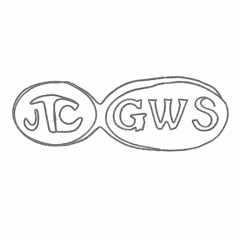 Singleton & Cole Ltd: Two adjacent oval compartments, their inner borders, and the visible initials in each compartment are retained in source order. line reconstruction.