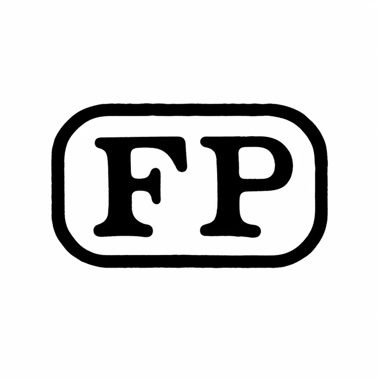 Frederic Purnell: The rounded rectangular border and paired upright letterforms are retained without extra symbols or completion. line reconstruction.