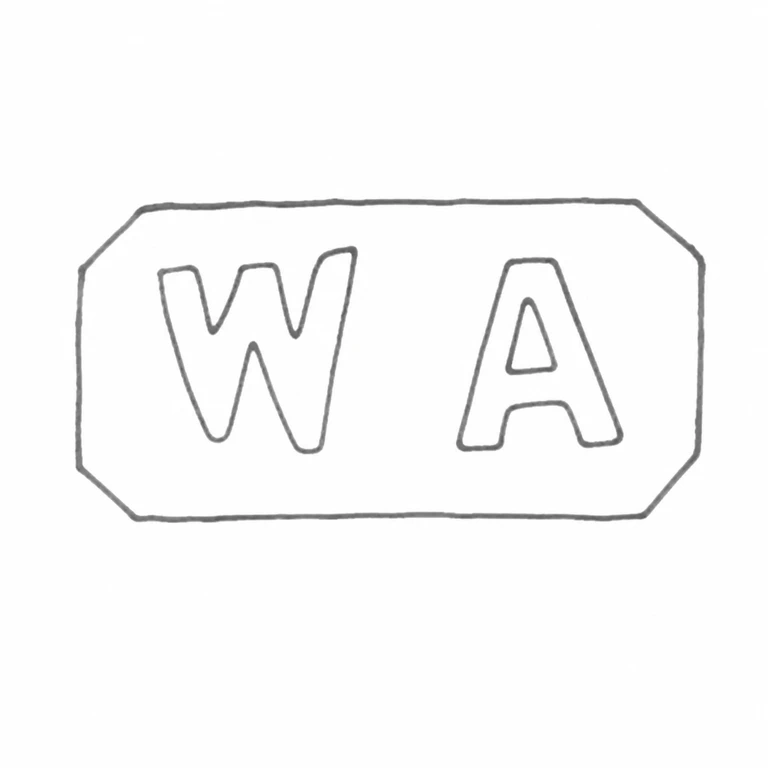 William Adams Ltd: WA lettering clipped-corner cartouche are retained in the source orientation; line reconstruction.