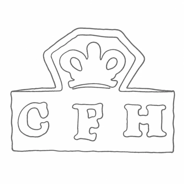 Charles Frederick Hancock: Crowned upper element and lower CFH panel retain the source’s stacked arrangement; line reconstruction.