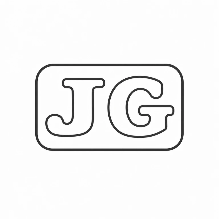 J G: Rounded rectangular stamp and both initials are retained in the visible left-to-right arrangement. line reconstruction.
