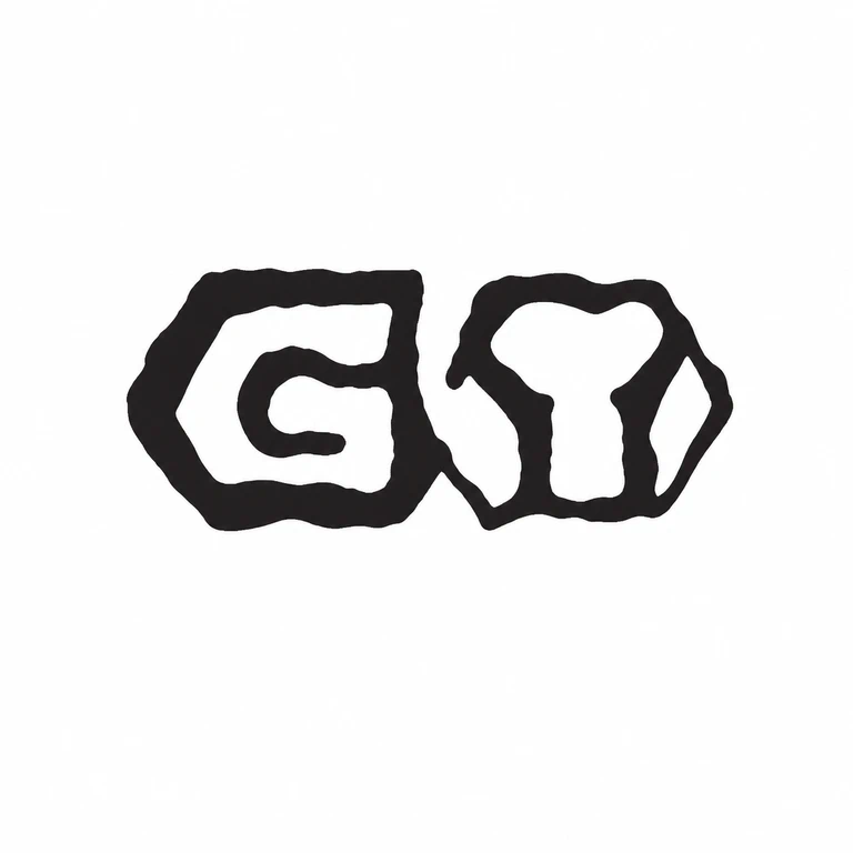 G Y: Two adjacent shield-like forms and their visible initial shapes are retained in the original left-to-right arrangement. line reconstruction.