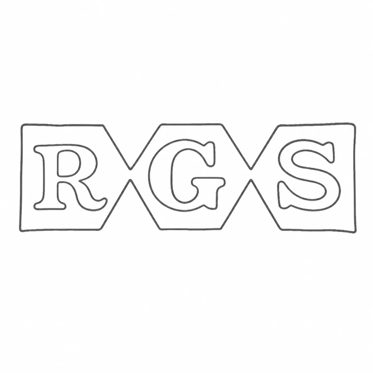 R G Springall & Co Ltd: RGS remains left to right joined angular three-cell outline and alternating notches; line reconstruction.