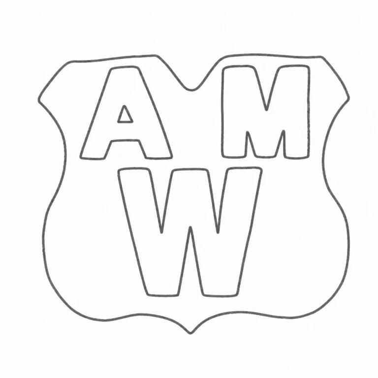 Alan M Weisrose: Shield-like cartouche and two-line AM over W arrangement are retained upright; line reconstruction.