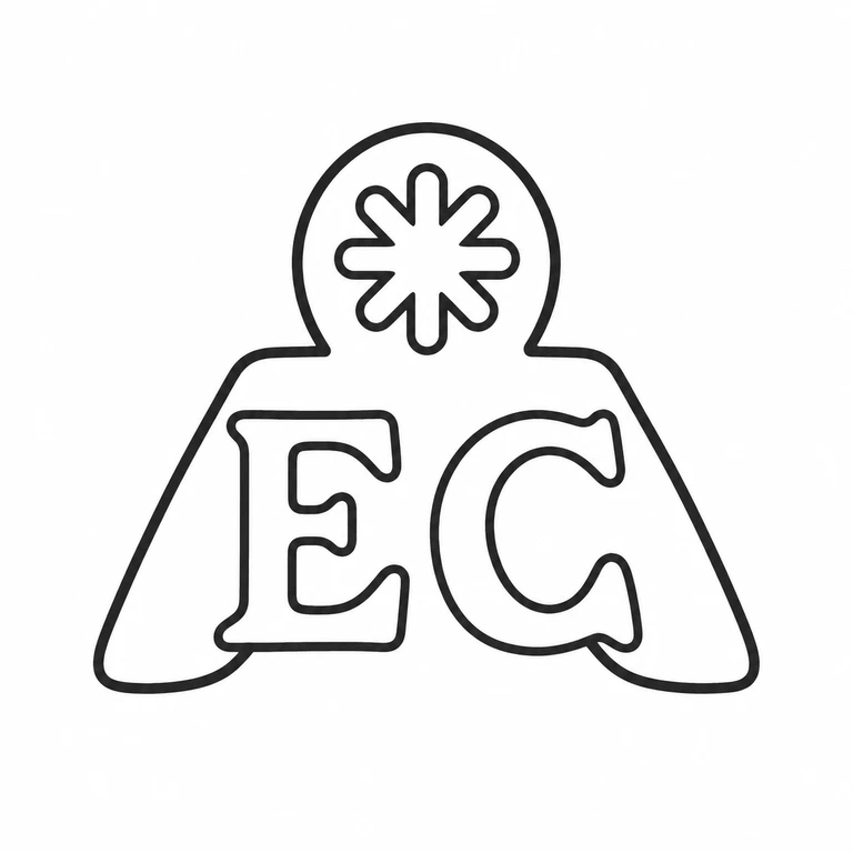 Edward Cooper: The circular upper starburst device, the two lower letters, and the broad flared lower outline are retained in the same vertical arrangement. line reconstruction.