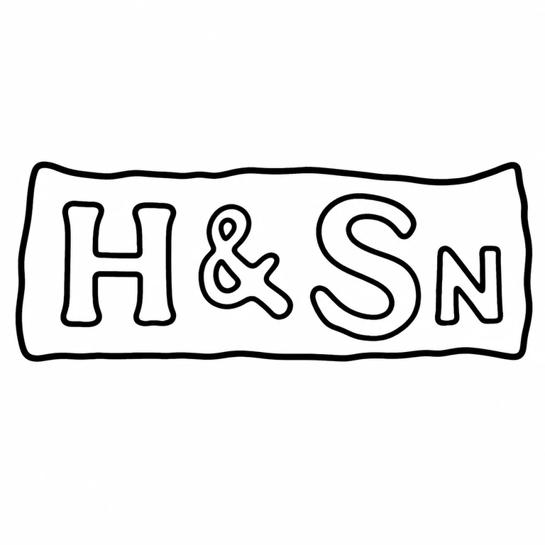 Mark reading Visible letters, central ampersand, and rectangular enclosure retain their original left-to-right arrangement; line reconstruction