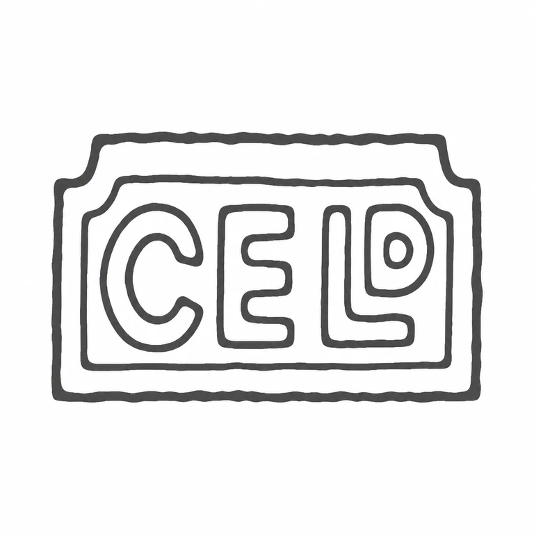 C E Ltd: Three initials, the nested rectangular borders, and their reading direction are retained from the source. line reconstruction.