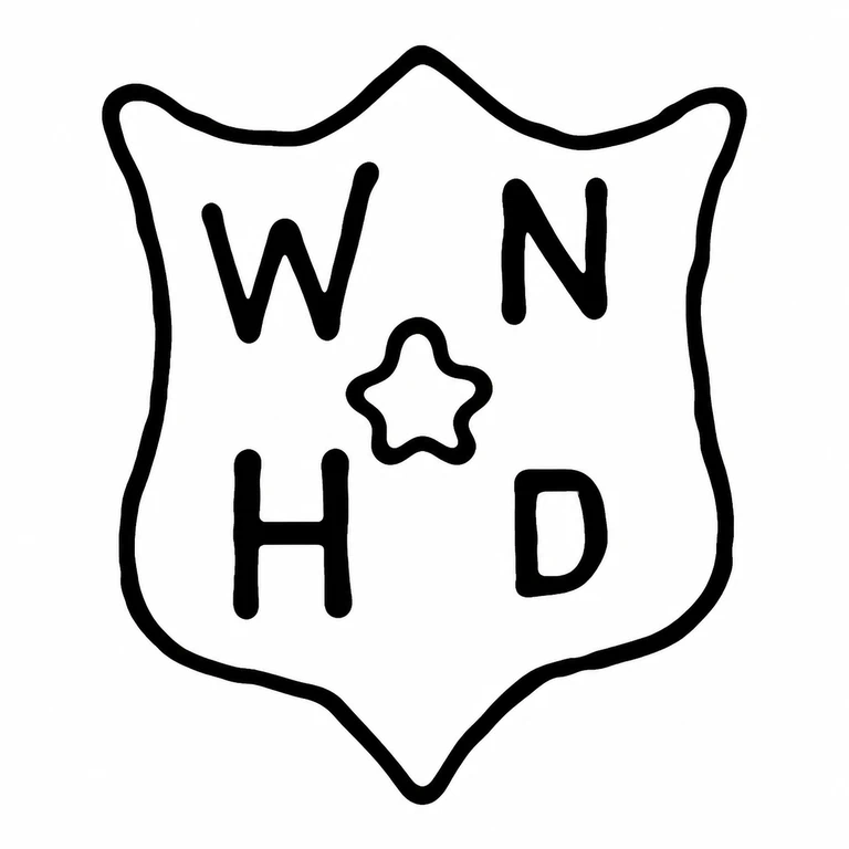 Wilkinson & Holland: The shield outline, two upper initials, central small emblem, and two lower initials retain the source's stacked arrangement. line reconstruction.