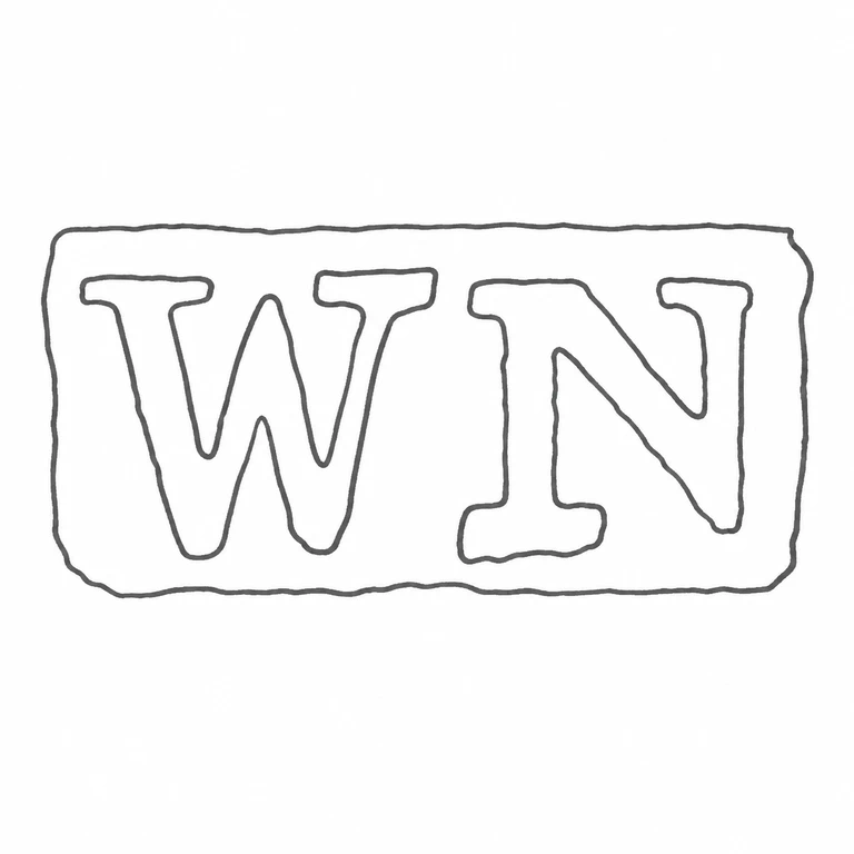 William Nowill (in partnership with John Nowill): WN is retained in the horizontal rectangular punch visible rounded/worn corners; line reconstruction.