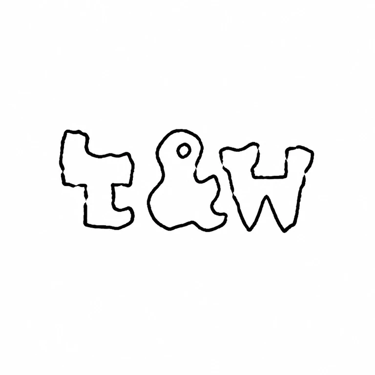 Mark reading The three visible left-to-right forms, including the central ampersand, retain their observed count, order, and irregular outlines; no en…; line reconstruction