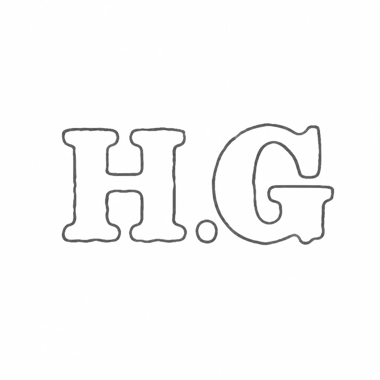 H G: H, central stop, and G are retained in their visible order; line reconstruction.