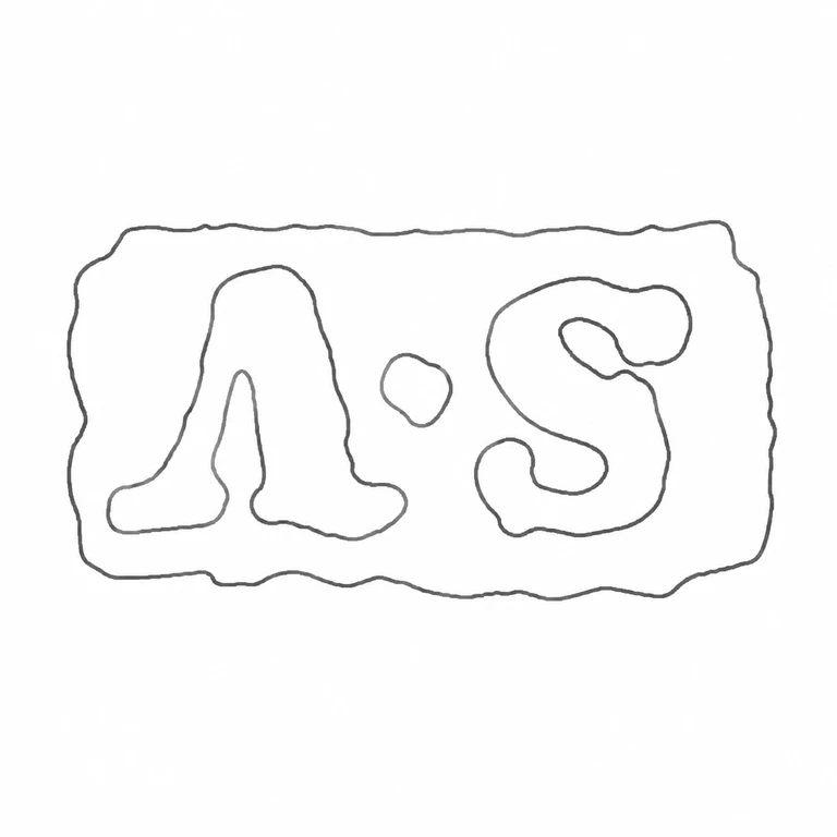 Asher Solovitch: The two raised characters and central separator are retained in their source order within the irregular rectangular cartouche. line reconstruction.