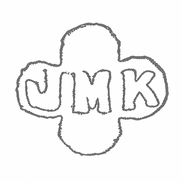 Joan MacKarell: The cross-like outer punch and the three central letters are retained in the photographed horizontal sequence. line reconstruction.