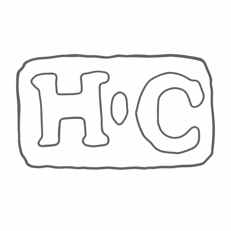 Henry Corry: The framed two-letter mark and visible central separator are retained in reading order. line reconstruction.