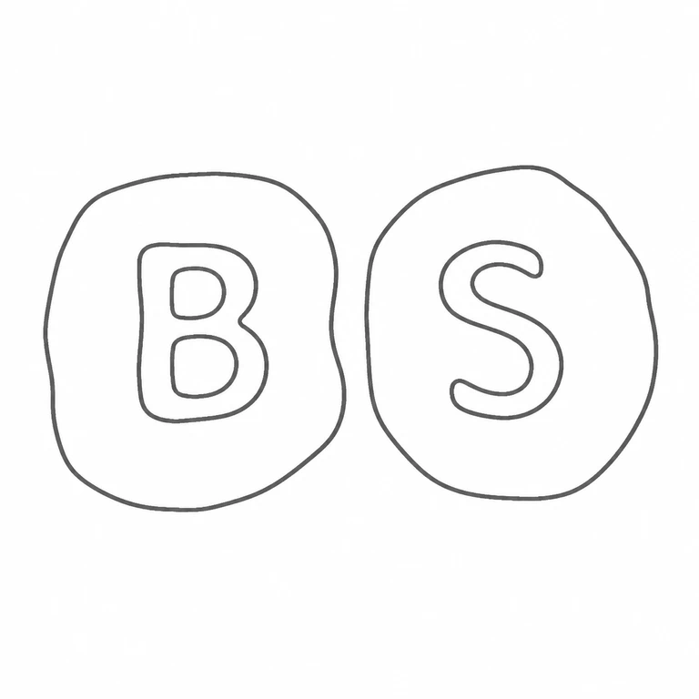 B Stych & Co Ltd: The separately bordered B and S stamps remain separate and left-to-right; line reconstruction.