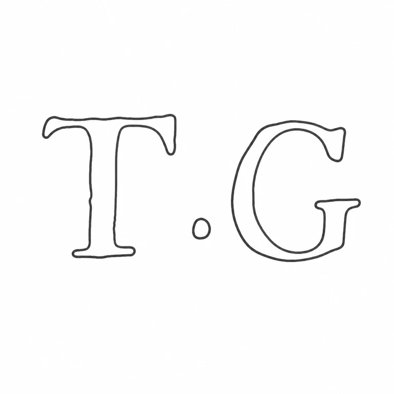 Thomas Gooch: Unbordered T, central dot, and G retain their left-to-right source arrangement; line reconstruction.
