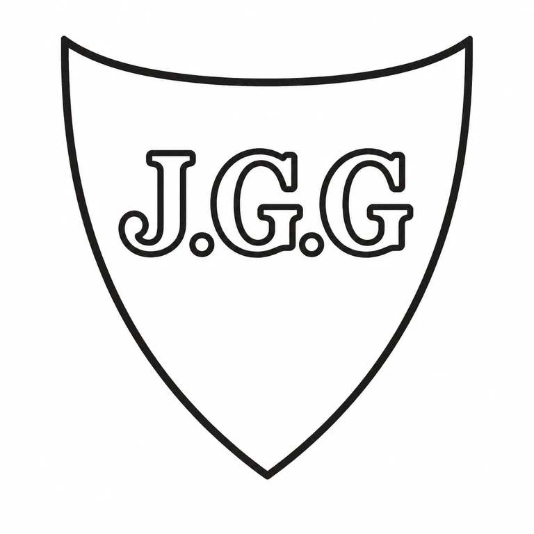 John George Graves: The shallow-top shield, three initials, and two intervening stops preserve the source arrangement. line reconstruction.