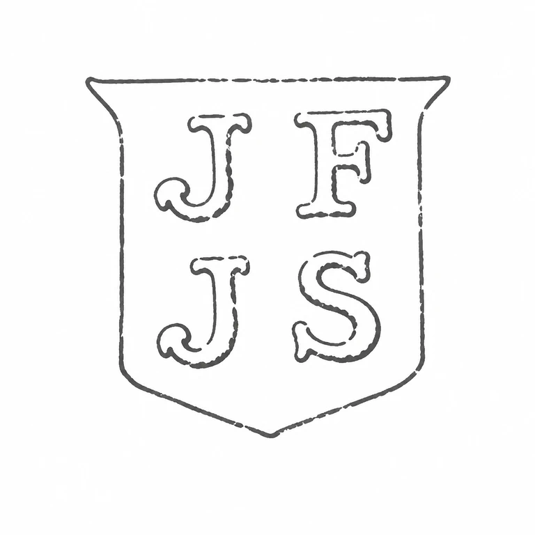 Fee & Swift: The four initials remain in the two-row arrangement inside the downward-pointed shield contour. line reconstruction.