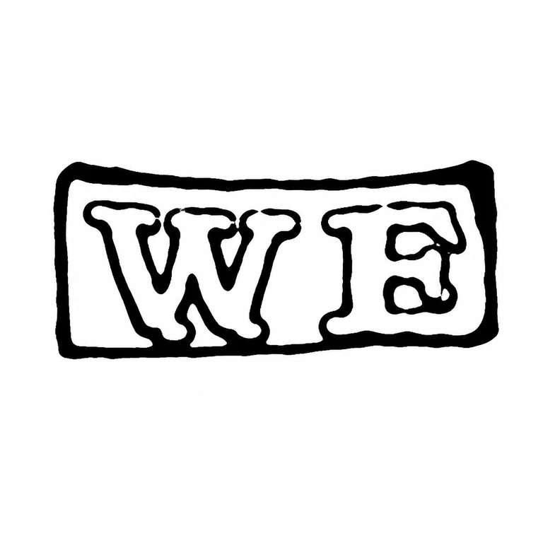 William Fearn: The two broad letterforms and irregular rectangular outline preserve the source orientation, order, and visible enclosure. line reconstruction.
