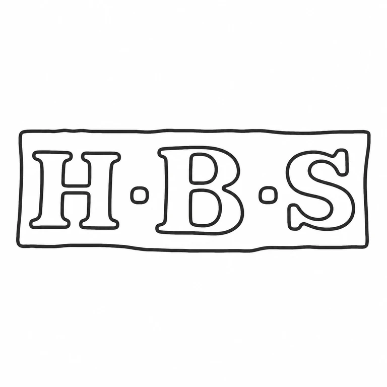 Herbert Simpson Benzie: The long rectangular border, three initials, and two separating points are preserved in source reading order. line reconstruction.