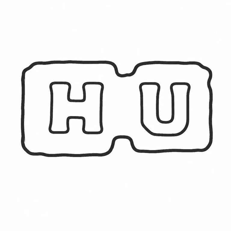Hampton Utilities: The two side-by-side block initials and joined double-lobed border preserve the source arrangement. line reconstruction.