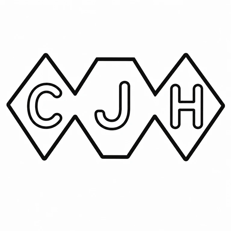 Charles J Hill: Three letters in touching diamond, hexagonal, and diamond compartments retain their left-to-right sequence and zigzag border arrangement. line reconstruction.