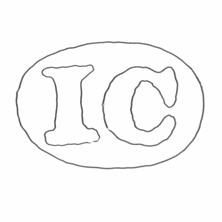 Mark reading Two forms in a horizontal oval cartouche, including the open inner curve of the right-hand form wide outer border; line reconstruction