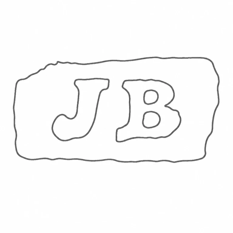 Joseph Bent: Single cartouche retains J and B left-to-right, including B counters; line reconstruction.