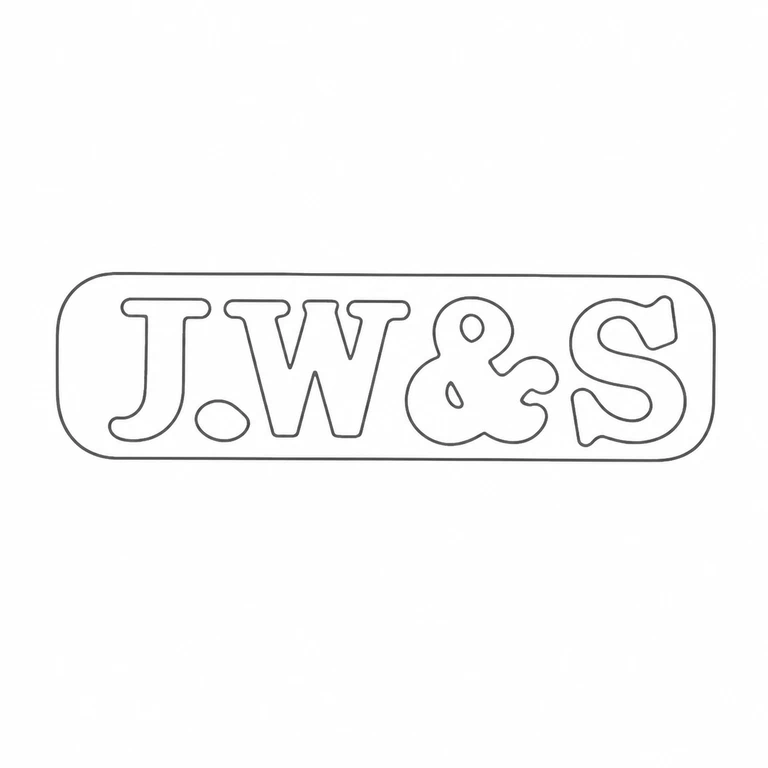 J Weir & Sons: Long rounded cartouche, period, ampersand and four source-visible letterforms are retained in reading order. line reconstruction.