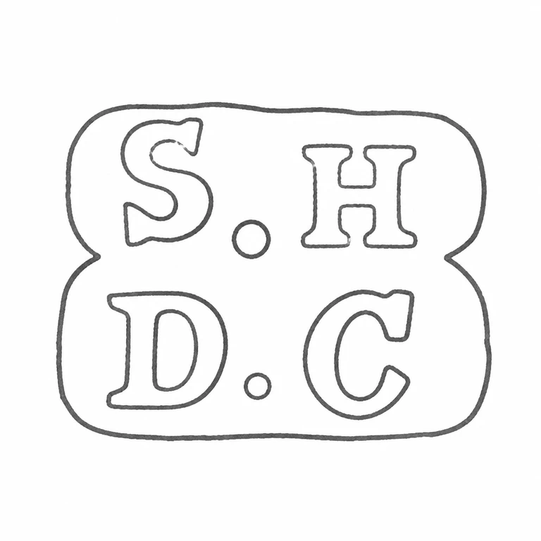 Samuel Hayne & Dudley Cater: The lobed double register visible S.H over D.C lettering with central dots are retained; line reconstruction.