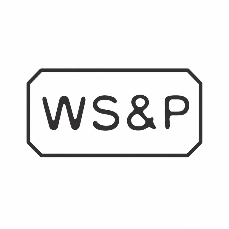 Whitehill Silver & Plate Co: The clipped-corner plaque, four visible character/symbol forms, and left-to-right arrangement follow the source. line reconstruction.