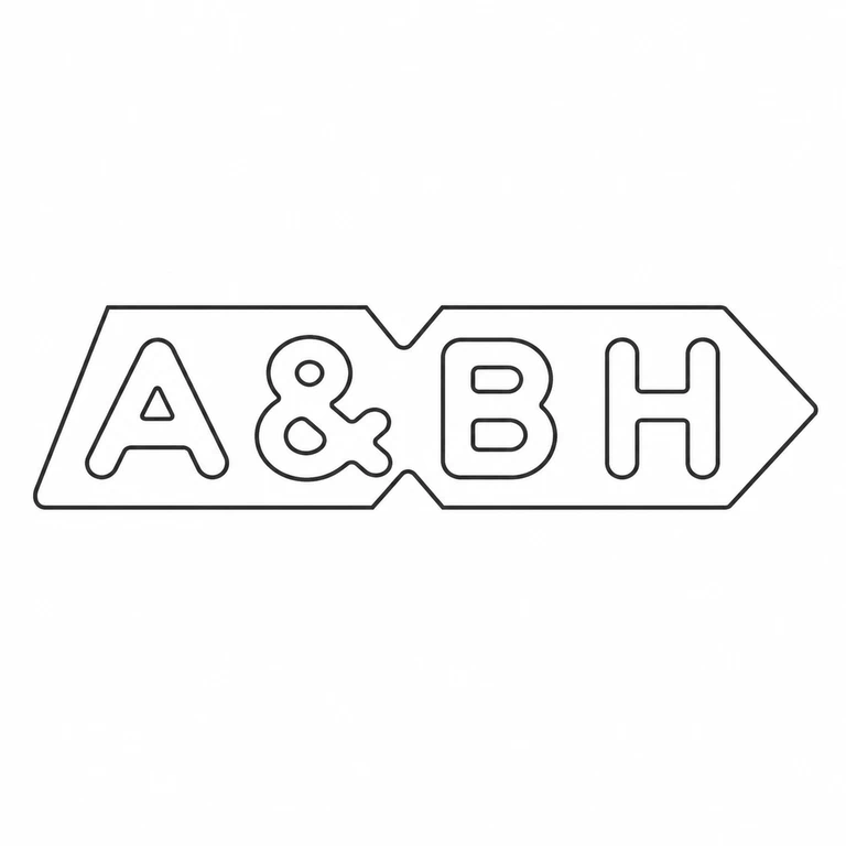 A & B H: Horizontal multi-character mark, central ampersand, and the divided pointed cartouche remain in source order. line reconstruction.
