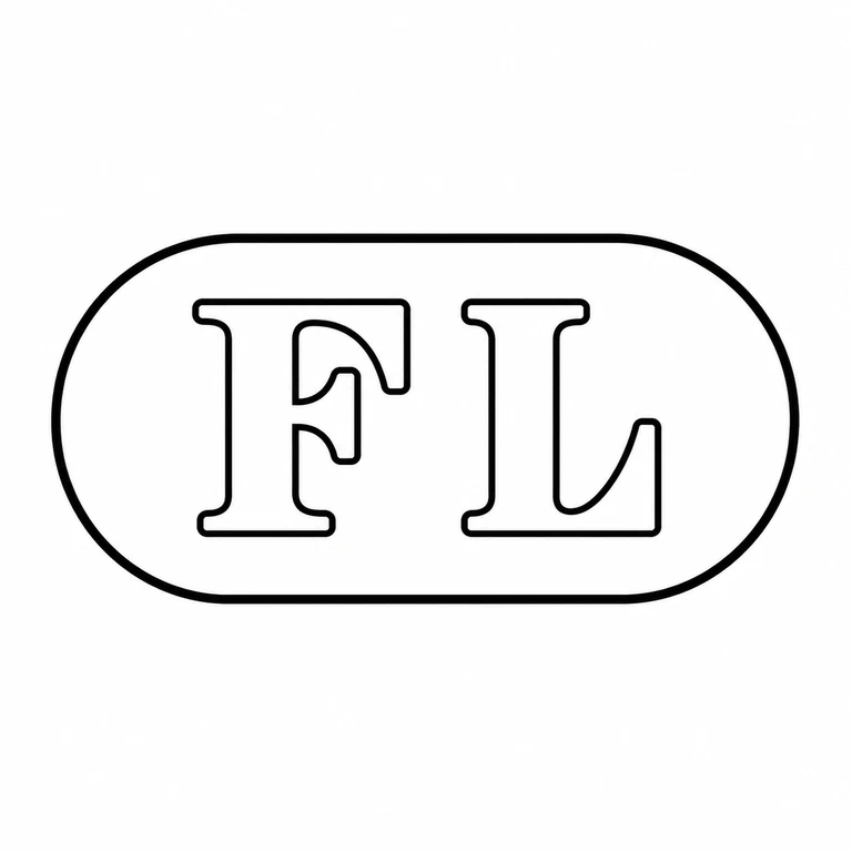 Friedrick Lehmann: FL is retained left to right inside the visibly oval enclosure; line reconstruction.
