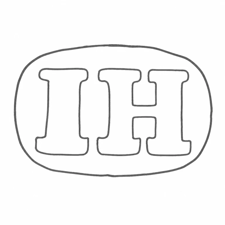 John Harris V: IH and its enclosing oval cartouche are retained; line reconstruction.