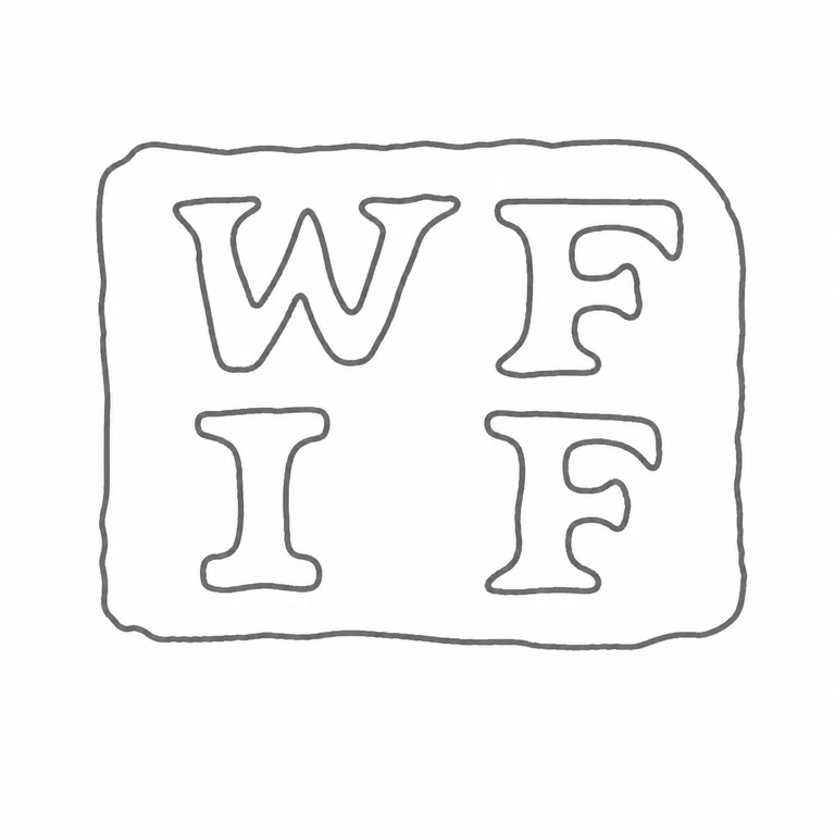 William & John Fisher: The four-letter two-row arrangement W F above I F and its rectangular border; line reconstruction.