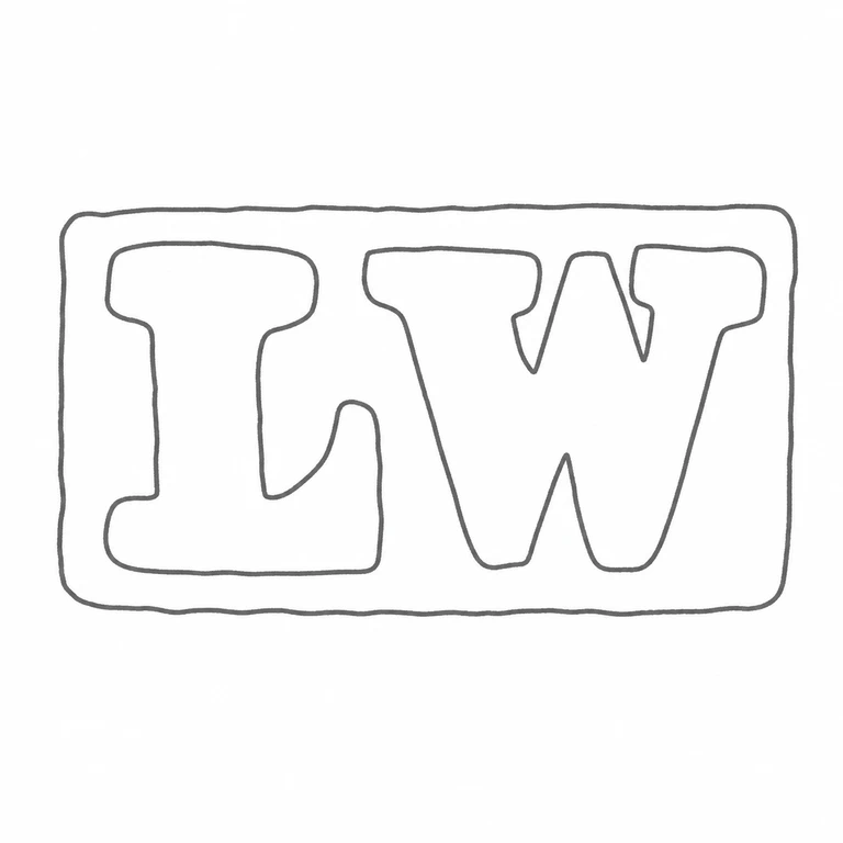 Louis Wengi: LW in left-to-right order inside the visible narrow rectangular cartouche; line reconstruction.
