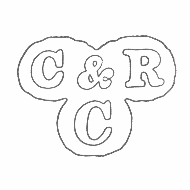 William Comyns & Sons: The connected three-lobed arrangement retains C, ampersand, R across the top and C below; line reconstruction.