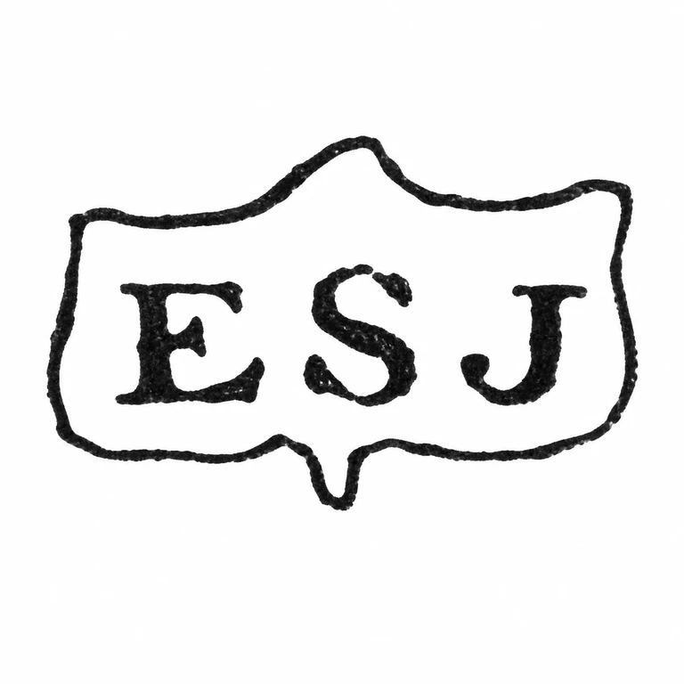 Edward Samuel Jones: The three upright initials and distinctive lobed cartouche are retained with the same reading order. line reconstruction.