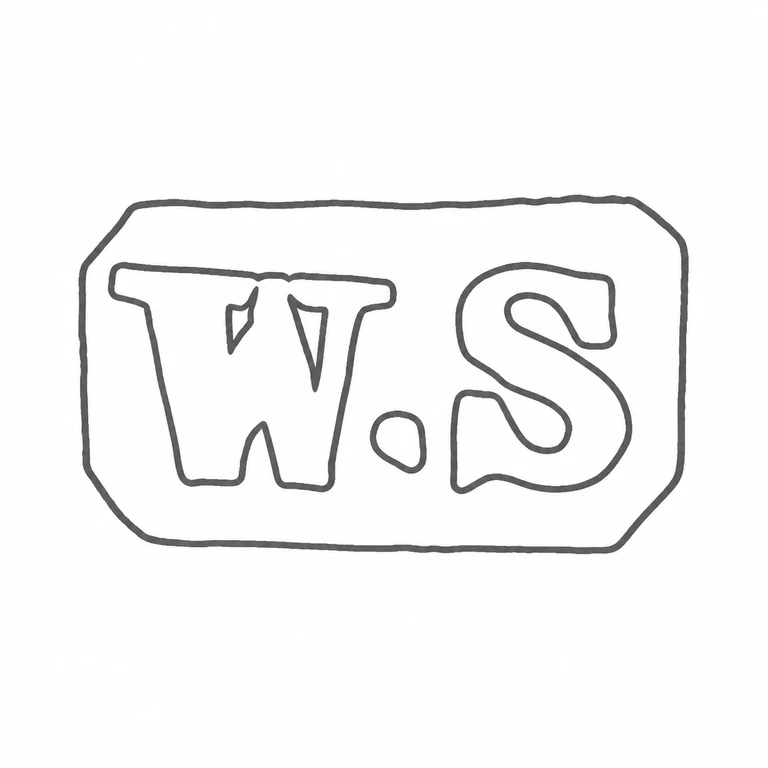 W Spurrier & Co: The two uppercase forms and intervening stop are retained in source order and enclosed by the source-supported clipped-corner cartouche. line reconstruction.