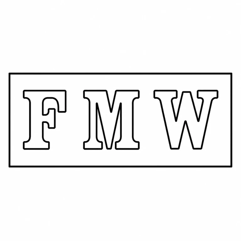 Frederick Moore Wenborn: Three letters remain horizontally ordered within one rectangular punch with the source-supported straight border. line reconstruction.